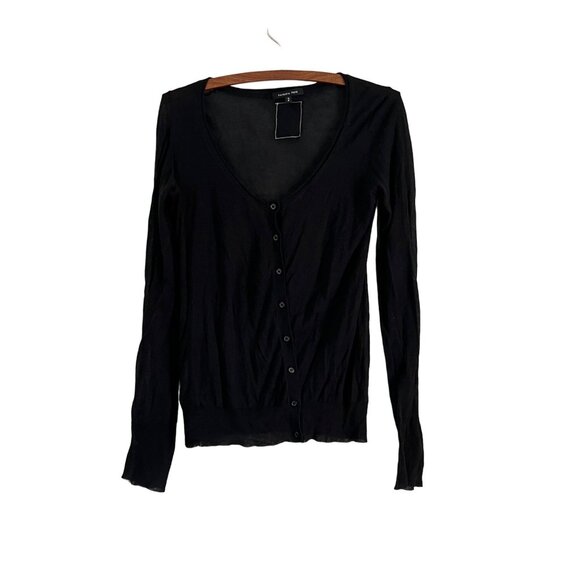 Patrizia Pepe Womens Black Wool Lightweight Long Sleeve Cardigan Sweater Size M - Picture 1 of 6